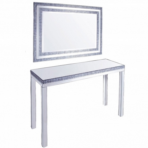 630296 glass console table mirrored console table