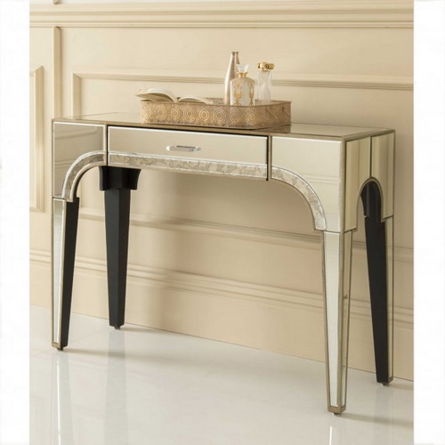 630317 wooden console table with mirror