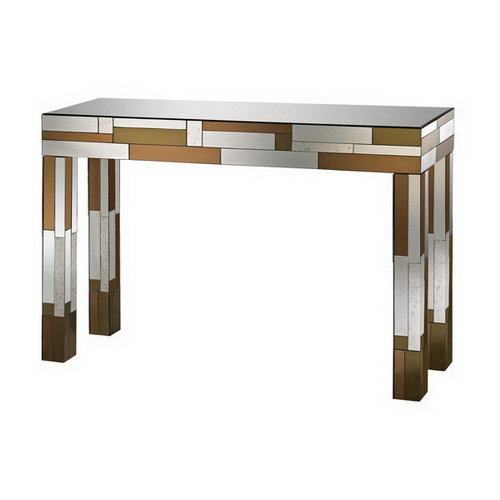 630324 wooden console table with mirror