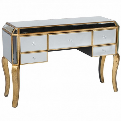 630338 wooden console table with mirror