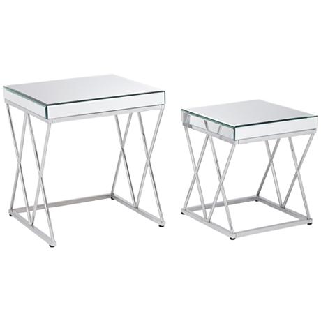 650009 Modern mirrored end table