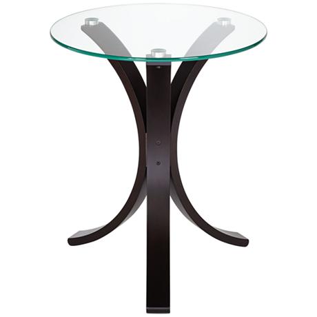 650050 wooden mirrored side table