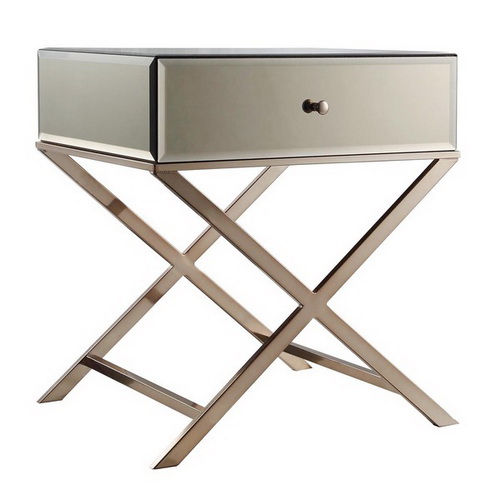 650053 Bed mirrored end table