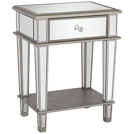 650067 Bed mirrored end table