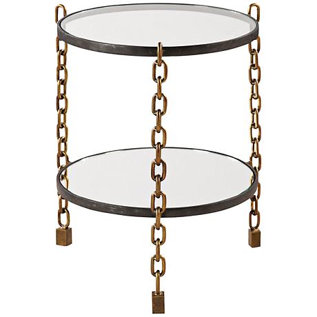 650088 Bed mirrored end table