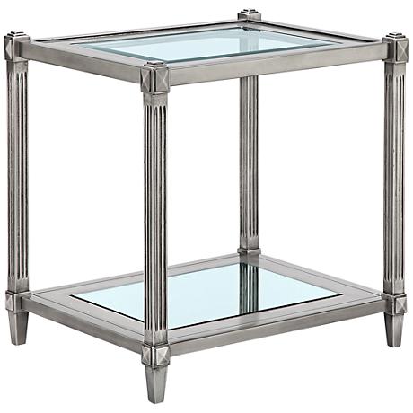 650090 Bed mirrored end table