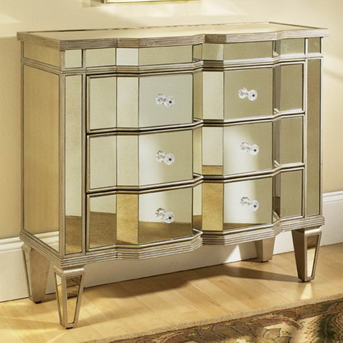 650095 Bed mirrored end table