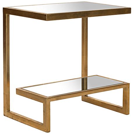 650109 Bed mirrored end table,coffee mirrored side table