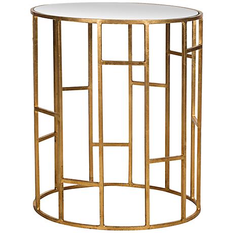 650114 Bed mirrored end table,coffee mirrored side table