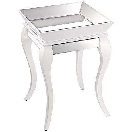 650118 Bed mirrored end table,coffee mirrored side table