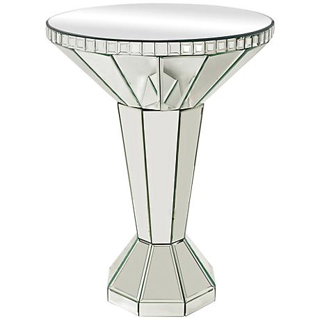 650119 Bed mirrored end table,coffee mirrored side table