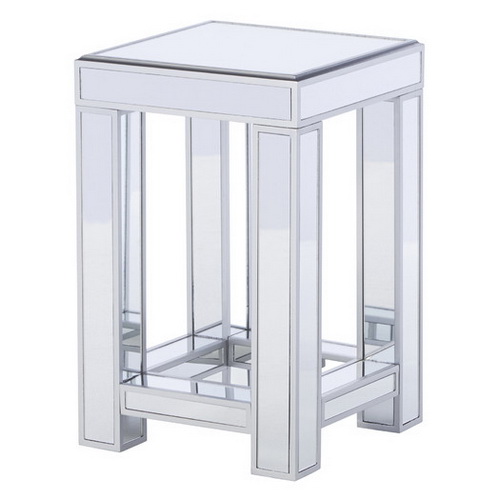 650170 simple mirrored nightstand side table