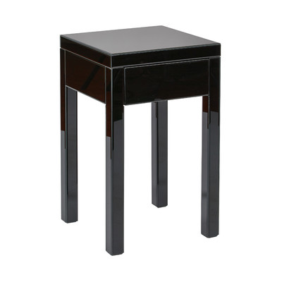 650173 Cherry wood mirrored end tables