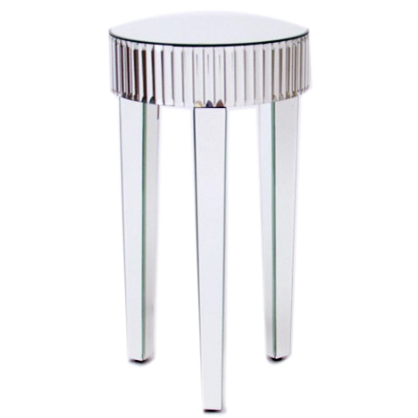 650184 Cherry wood mirrored end tables