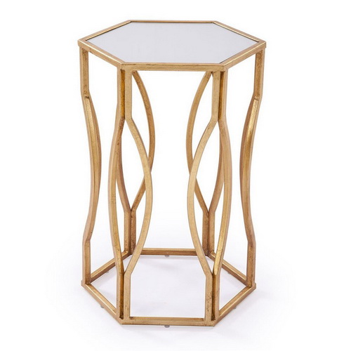 650187 Cherry wood mirrored end tables