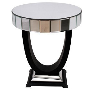 650205 luxury carved wooden corner mirrored table