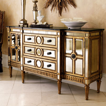 660015 Modern mirrored sideboard