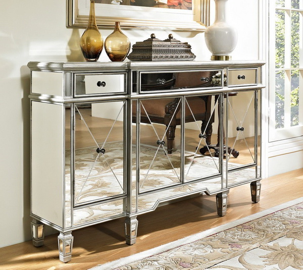 660017 Modern mirrored sideboard