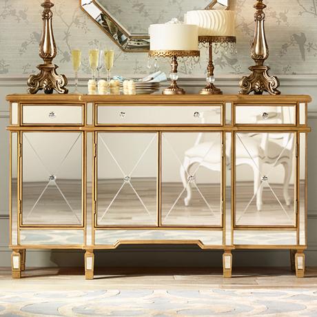 660032 Modern mirrored sideboard