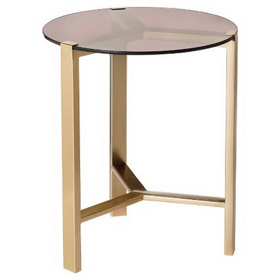 ET00300 Steel end table with marble tops/tempered glass