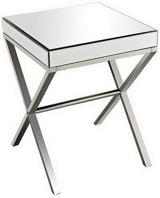 ET00304 Steel end table with marble tops/tempered glass