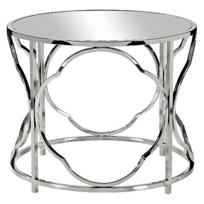 ET00319 Steel end table with marble tops/tempered glass