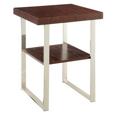 ET00324 Steel end table with marble tops/tempered glass