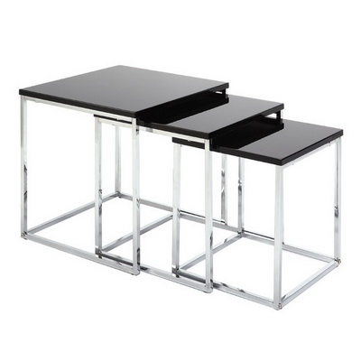 ET00326 Steel end table with marble tops/tempered glass