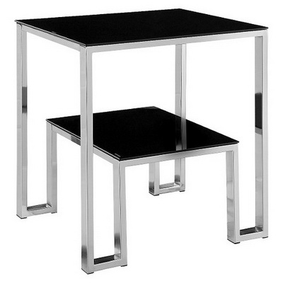 ET00335 Steel end table with marble tops/tempered glass