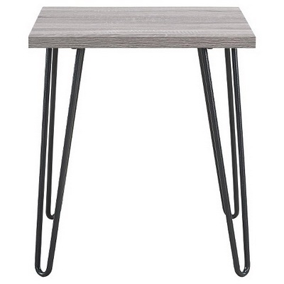 ET00336 Steel end table with marble tops/tempered glass