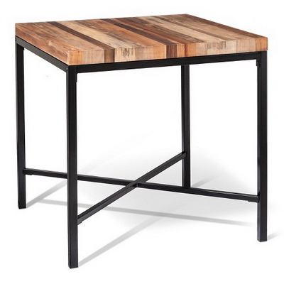 ET00337 Steel end table with marble tops/tempered glass