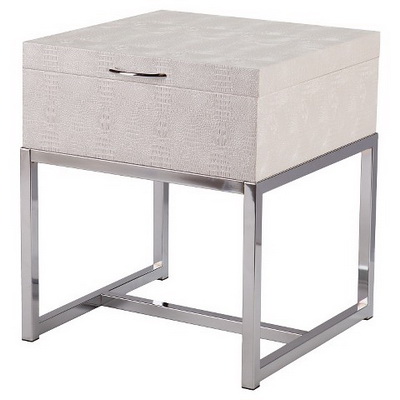 ET00343 Steel end table with marble tops/tempered glass