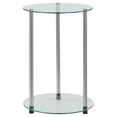 ET00347 Steel end table with marble tops/tempered glass