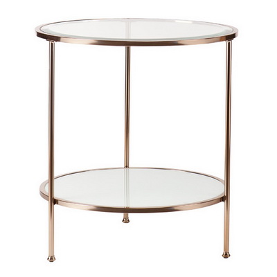 ET00351 Steel end table with marble tops/tempered glass