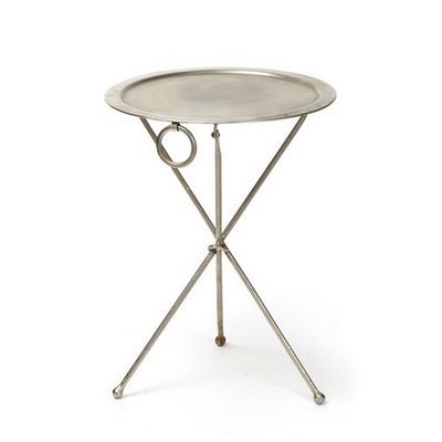 ET00358 Steel end table with marble tops/tempered glass