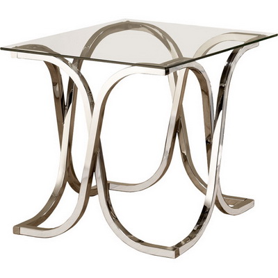 ET00359 Steel end table with marble tops/tempered glass