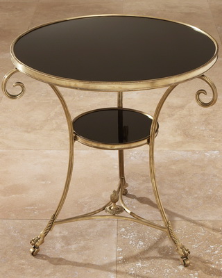 ET00360 Steel end table with marble tops/tempered glass