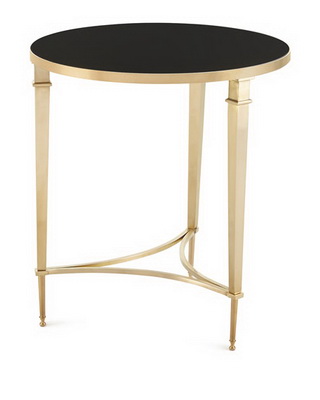 ET00361 Steel end table with marble tops/tempered glass