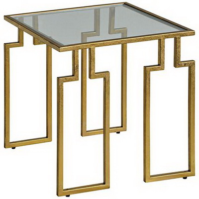 ET00376 Steel end table with marble tops/tempered glass