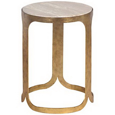 ET00384 Steel end table with marble tops/tempered glass