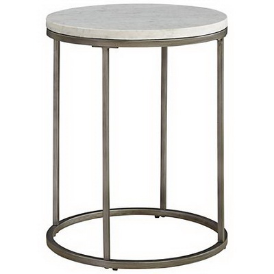 ET00387 Steel end table with marble tops/tempered glass