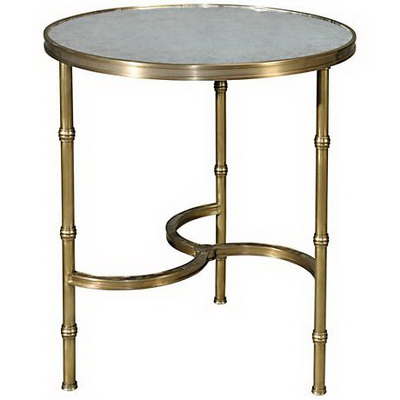 ET00389 Steel end table with marble tops/tempered glass