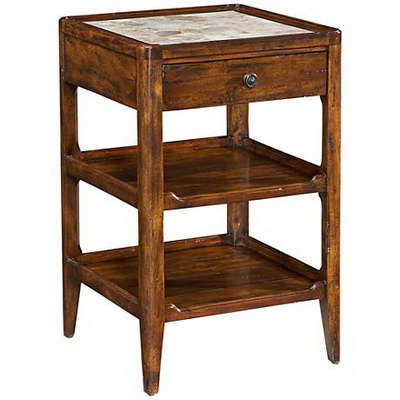 ET00391 Steel end table with marble tops/tempered glass