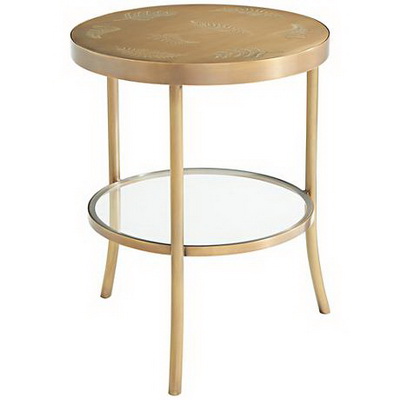 ET00392 Steel end table with marble tops/tempered glass