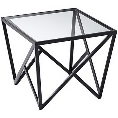 ET00394 Steel end table with marble tops/tempered glass