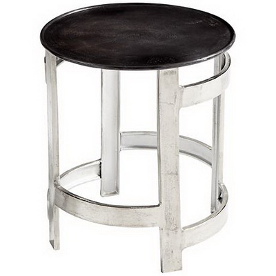 ET00395 Steel end table with marble tops/tempered glass