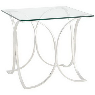 ET00404 Steel end table with marble tops/tempered glass