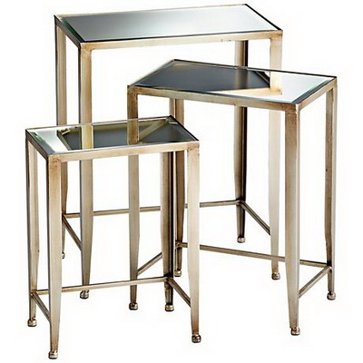 ET00410 Steel end table with marble tops/tempered glass