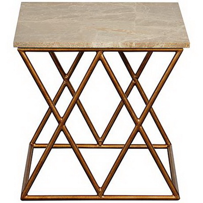 ET00417 End table with marble tops/tempered glass