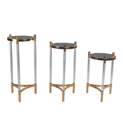 ET00442 End table with marble tops/tempered glass